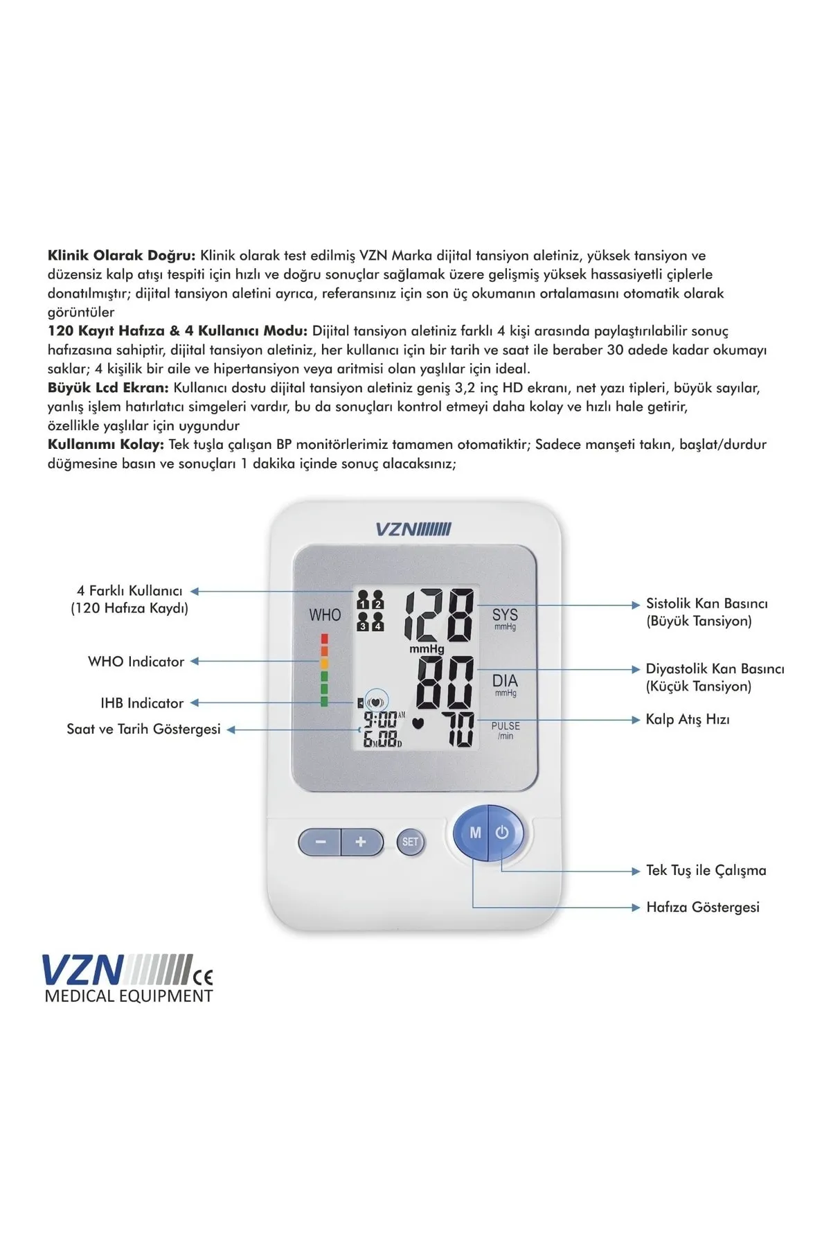 VZN Koldan Konuşan Tansiyon Aleti Dbp-1334 - Görsel 2