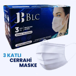 3 Katlı BLC Cerrahi Maske BLC Cerrahi Maske yumuşak yapısı sayesinde rahatsız etmeden kullanılabilir.